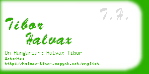 tibor halvax business card